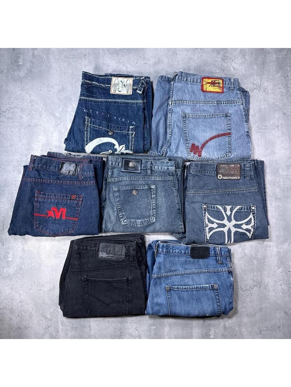 Y2K BUNDLE Jeans SIZE 40/42 Versace Jeans Southpole 7 Pairs